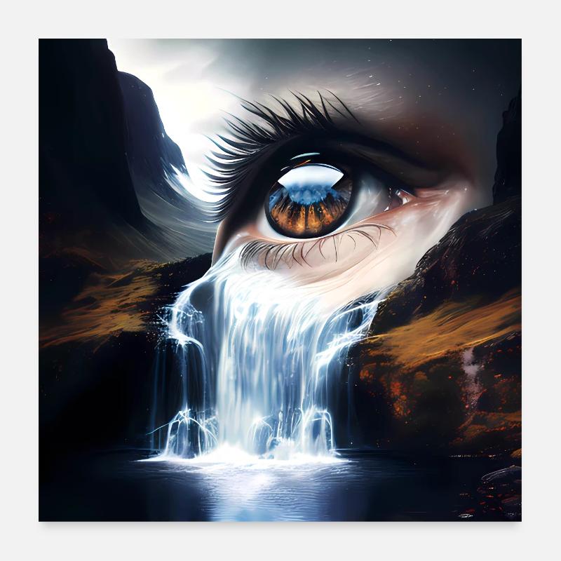 Eye | Water | Landscape | Mountains Poster 24" x 24" (60x60 cm)