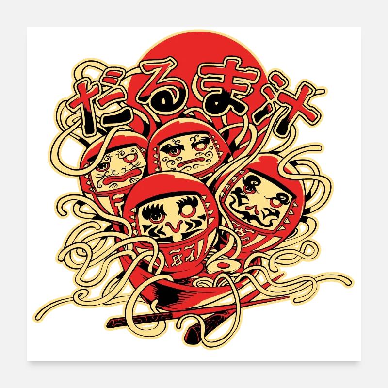 Soupe de Darumas Poster 60 x 60 cm