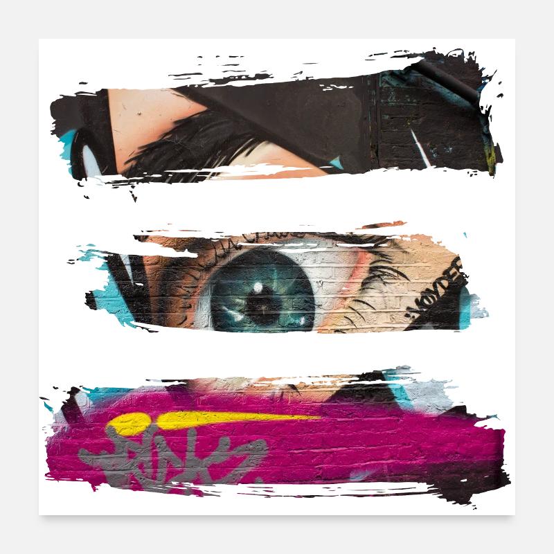 Graffiti-Stil Splash Hip Hop Farben Maler Farbe Poster 60x60 cm