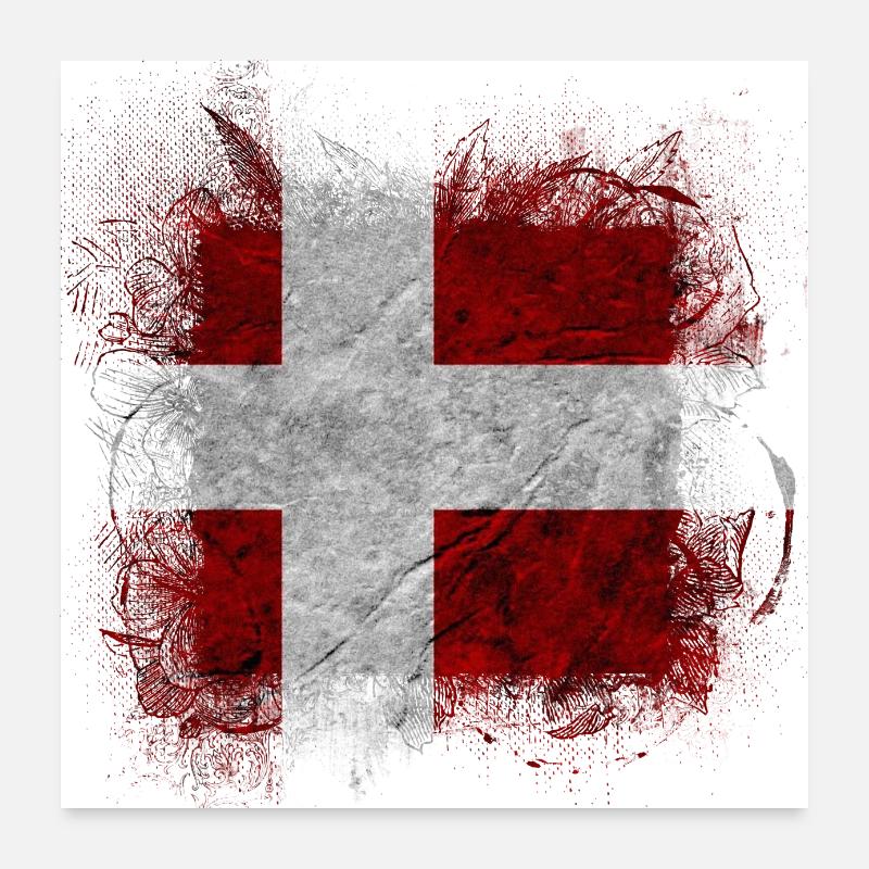 Danemark copenhague danois scandinave drapeau dansk Poster 60 x 60 cm