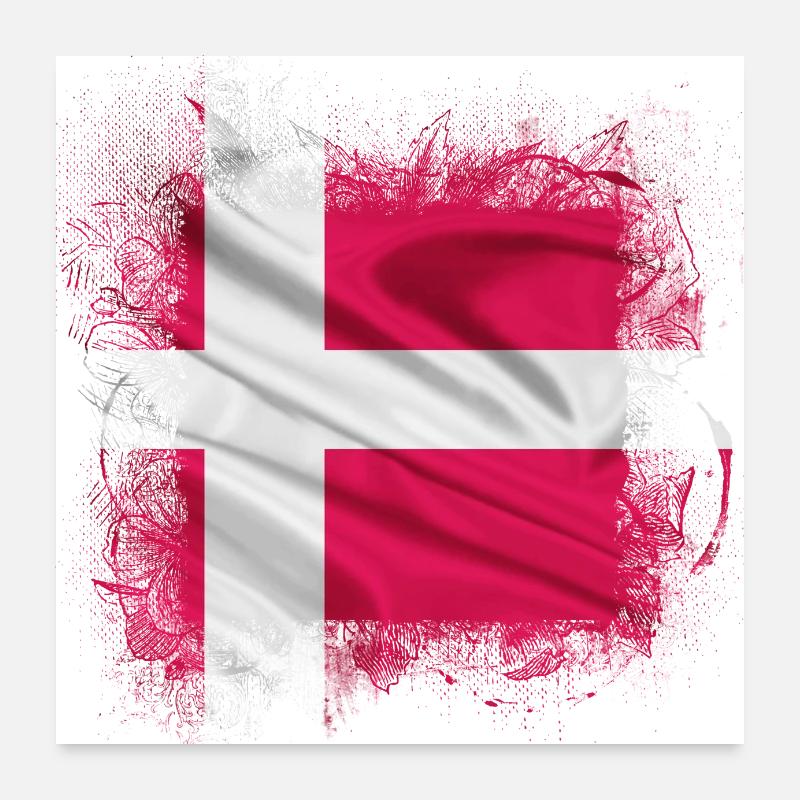 Danemark copenhague danois scandinave drapeau dansk Poster 60 x 60 cm