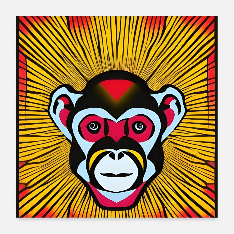 Obéis au singe - Poster 60 x 60 cm - blanc