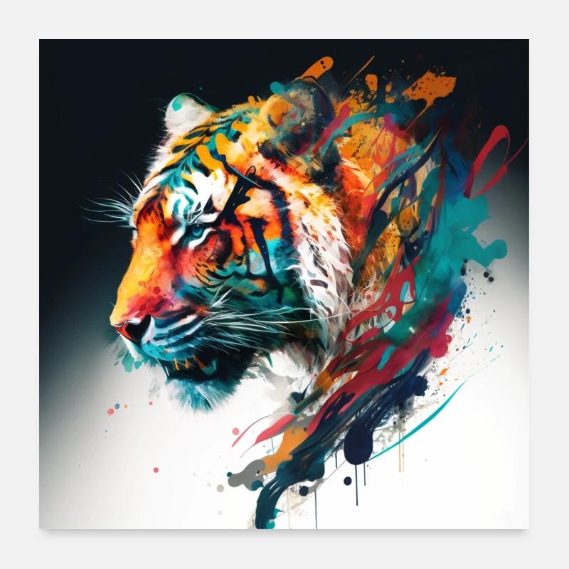 Tiger Head 1 Gift Poster 24" x 24" (60x60 cm)