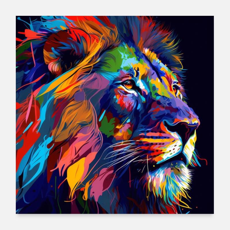 Löwenkopf Geschenk Poster 60x60 cm