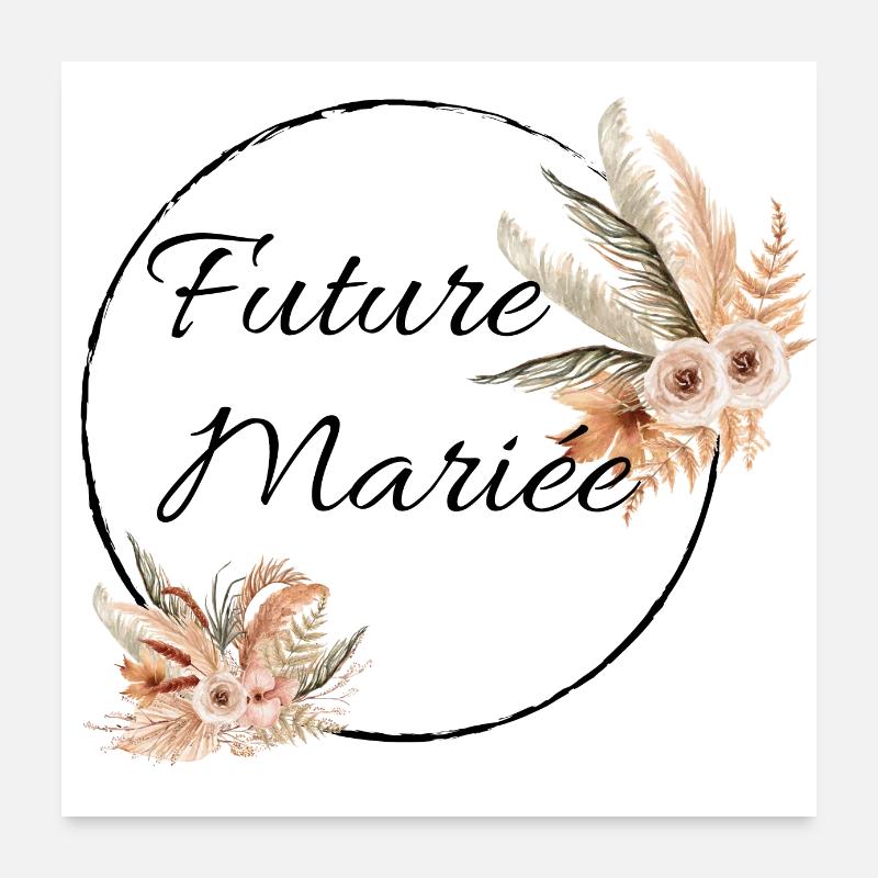 Future mariée floral Poster 60 x 60 cm