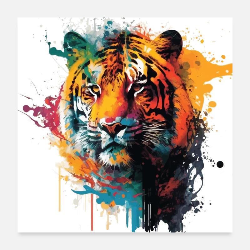 Tigerkopf Geschenk Poster 60x60 cm