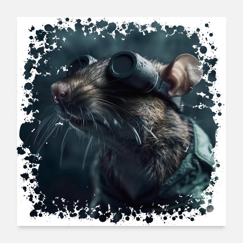 Ratten sehen schlecht Poster 60x60 cm