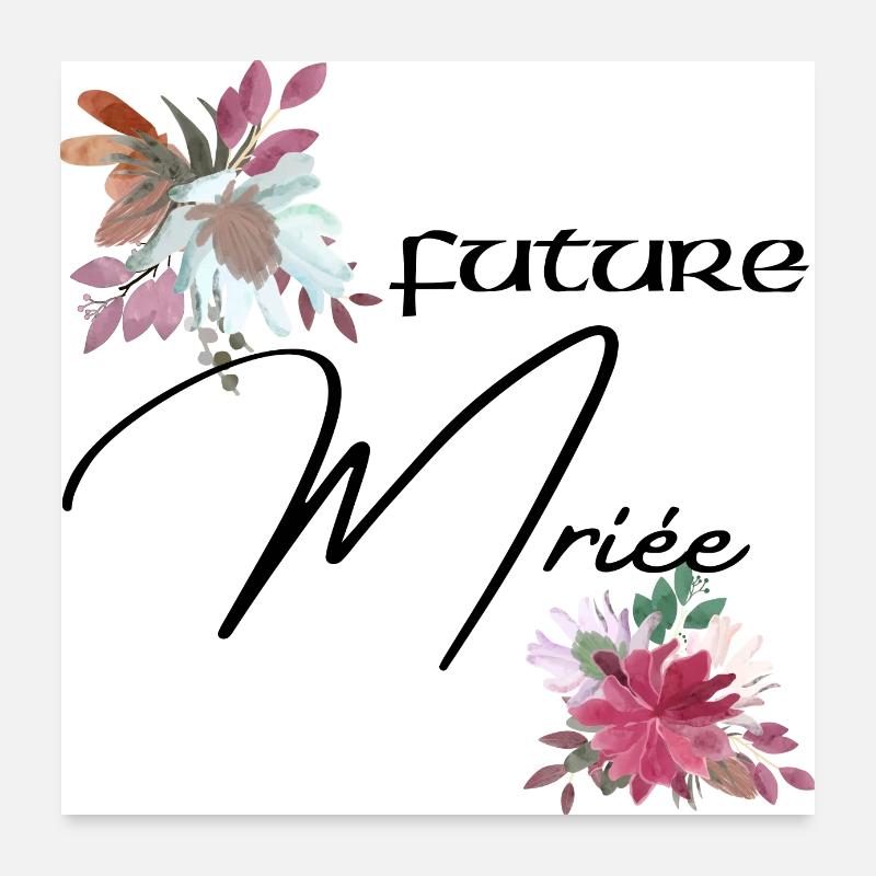 Future mariée floral Poster 60 x 60 cm