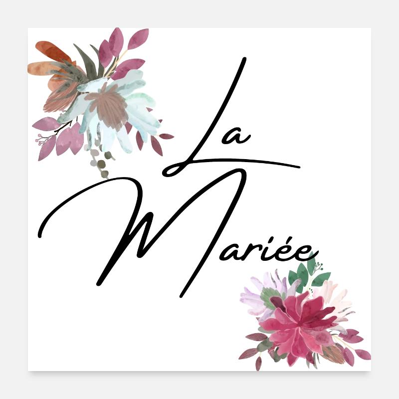 La mariée floral Poster 60 x 60 cm