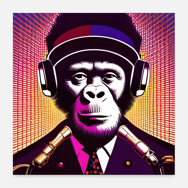 Singe président - Poster 60 x 60 cm - blanc
