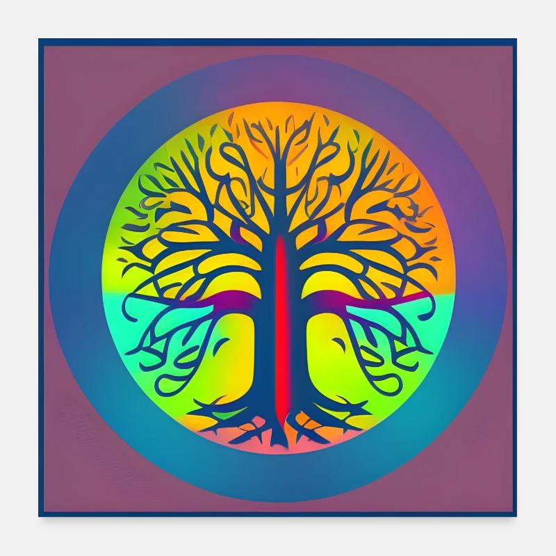 Auffälliger Baum des Lebens Poster 60x60 cm