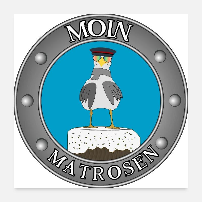 Möwe Poller Poster 60x60 cm