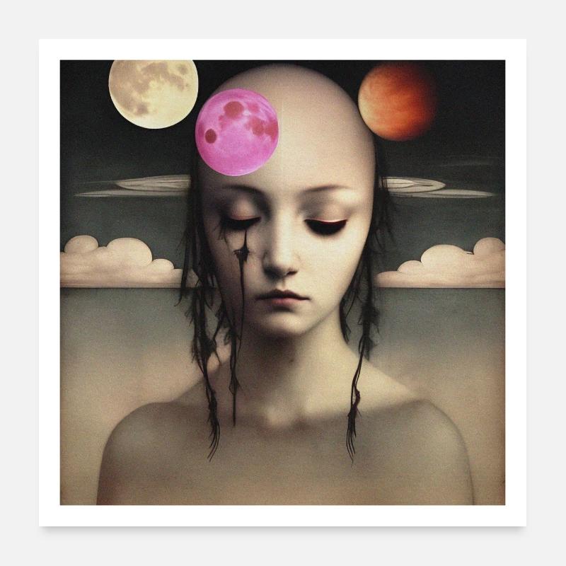 femme triste Poster 60 x 60 cm