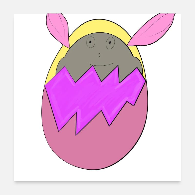 Easter Egg - Poster 60x60 cm - Weiß