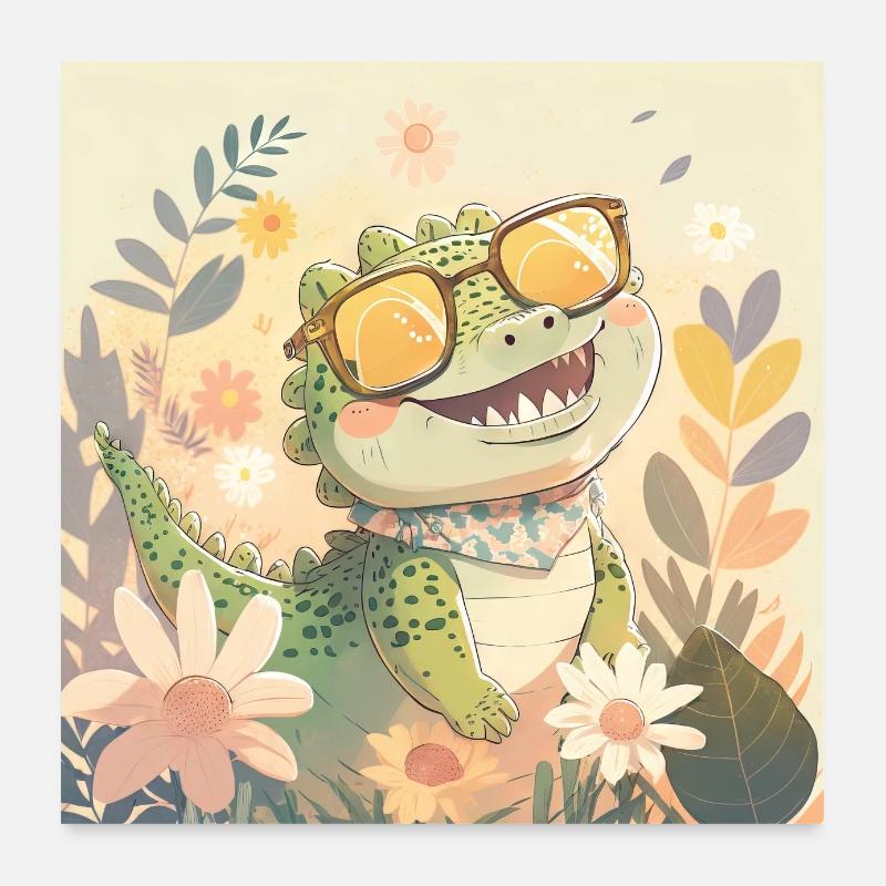 Bébé crocodile Poster 60 x 60 cm