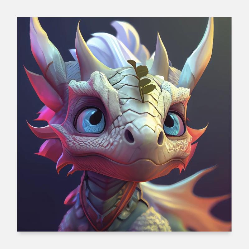 Bébé dragon magnifique Poster 60 x 60 cm