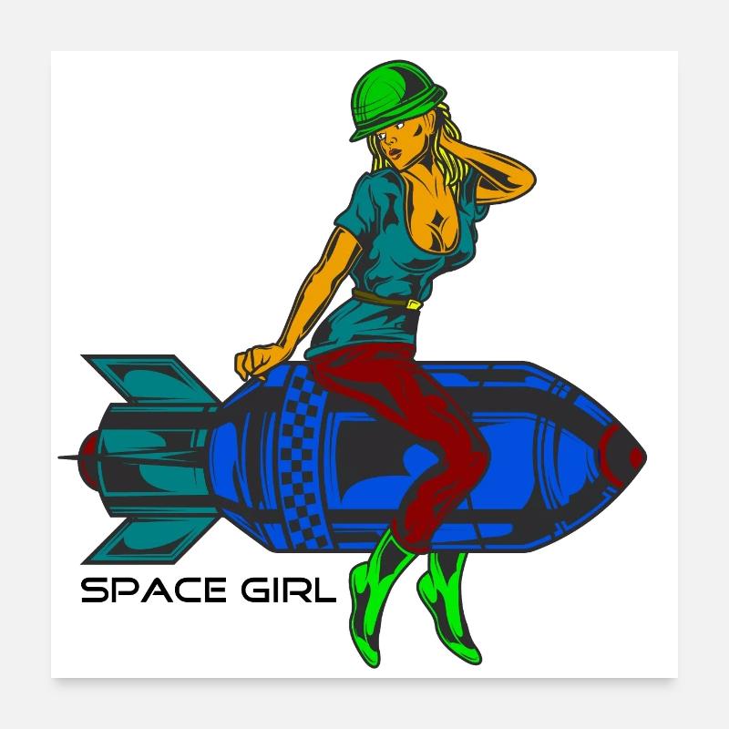 Space Girl Poster 60x60 cm