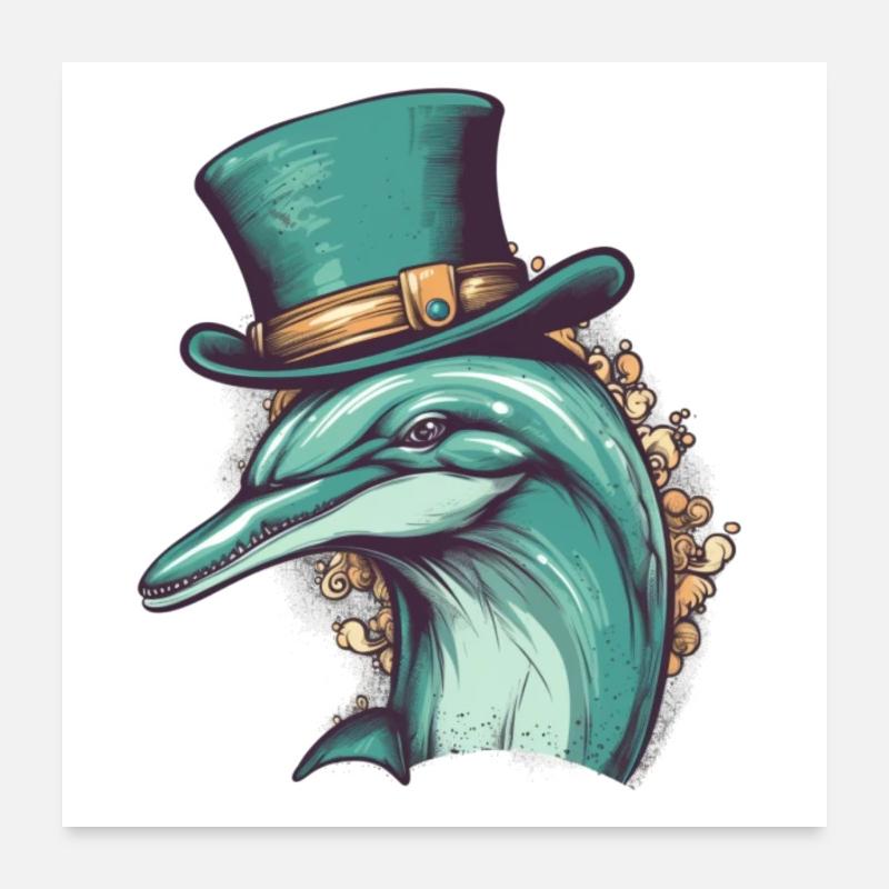 Ne soyez pas des crustacés, passons du temps avec Dolphin Poster 60 x 60 cm