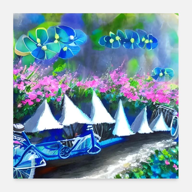 bicycle in spring mountains Poster 24" x 24" (60x60 cm)