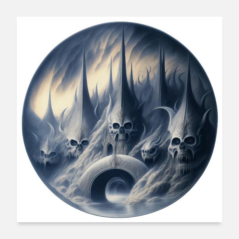 Ghost mountain with monstrosity - Poster 24" x 24" (60x60 cm) - white