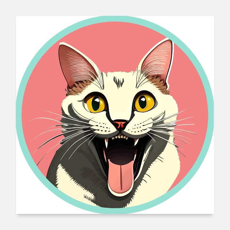 Happy Kitty Poster 60 x 60 cm