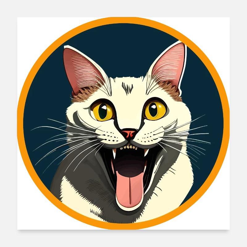 Happy Kitty Poster 60 x 60 cm