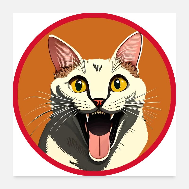 Happy Kitty Poster 60 x 60 cm