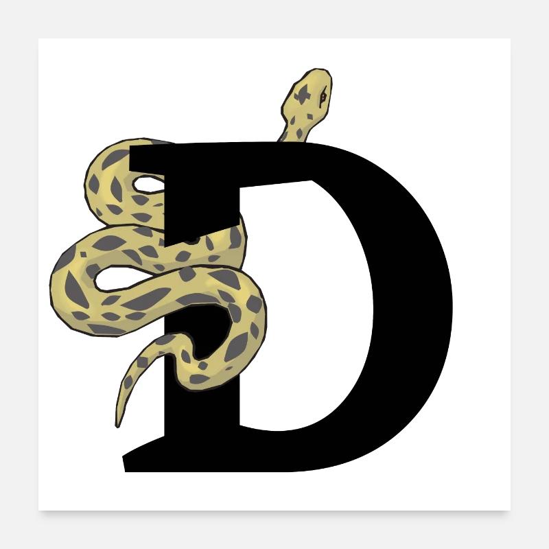 Lettre d serpent Poster 60 x 60 cm