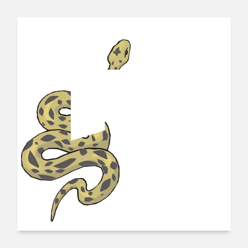 Lettre h serpent Poster 60 x 60 cm