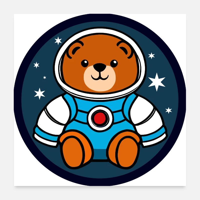 Nounours astronaute Poster 60 x 60 cm