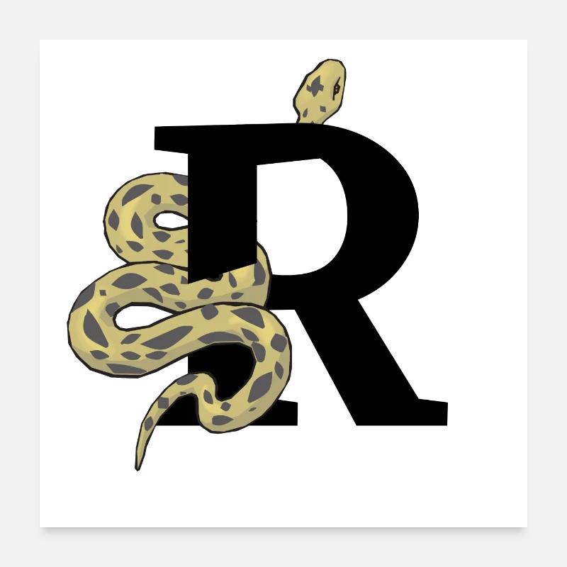 Letter r snake Poster 24" x 24" (60x60 cm)