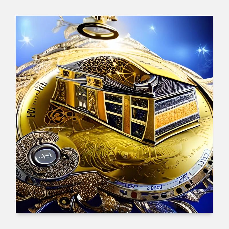 Abstraktion der Uhr Poster 60x60 cm