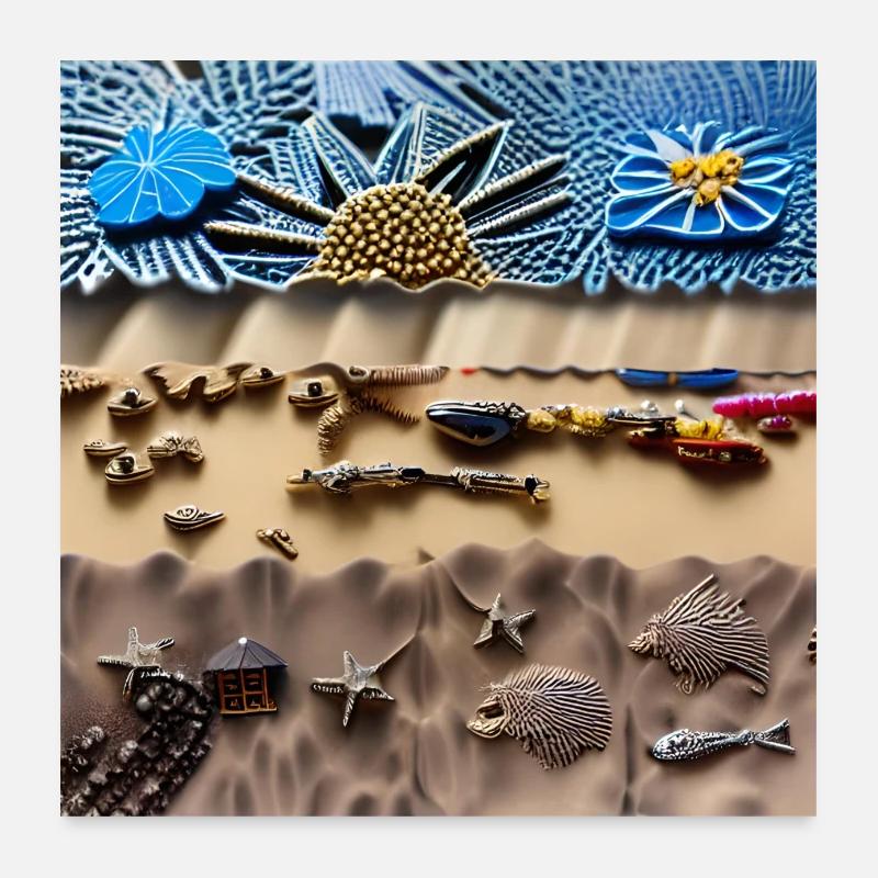 Sonniger Strand Poster 60x60 cm