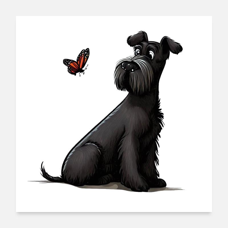 Riesenschnauzer / Schnauzer Hunde Design Geschenk Poster 60x60 cm