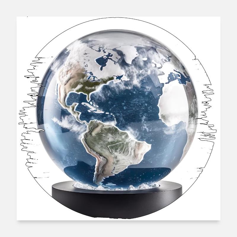 Wir leben in einer Schneekugel Poster 60x60 cm