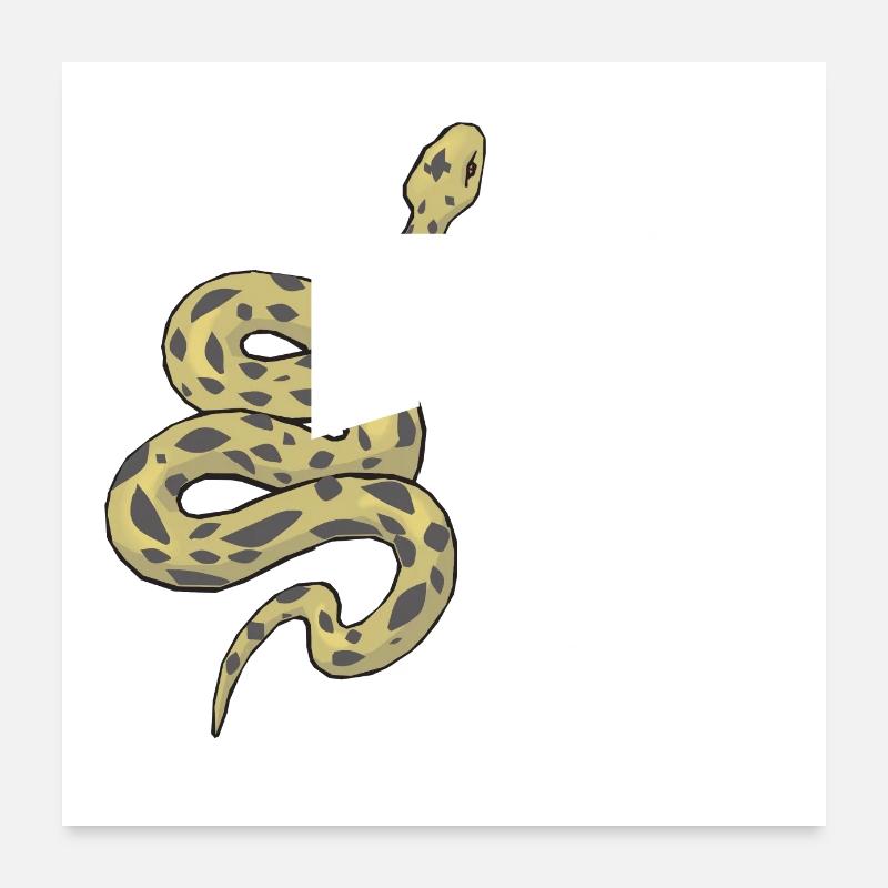 Lettre u serpent Poster 60 x 60 cm