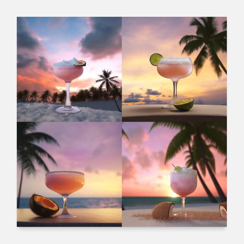 Cocktails Geschenk Poster 60x60 cm