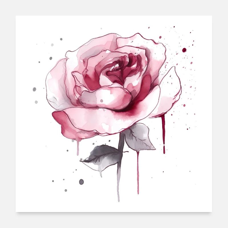Minimal Rose - Poster Poster 60x60 cm