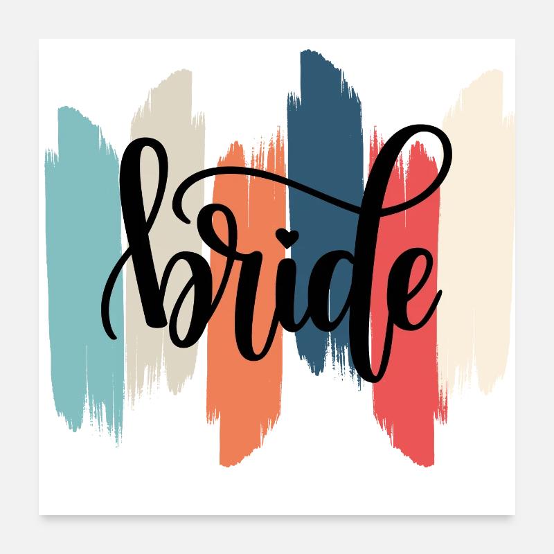 The Retro Rainbow Bride Poster 24" x 24" (60x60 cm)