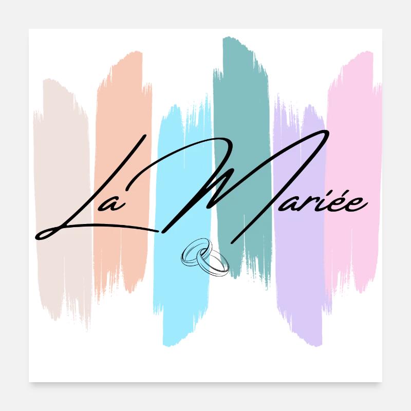 La mariée arc en ciel pastel Poster 60 x 60 cm