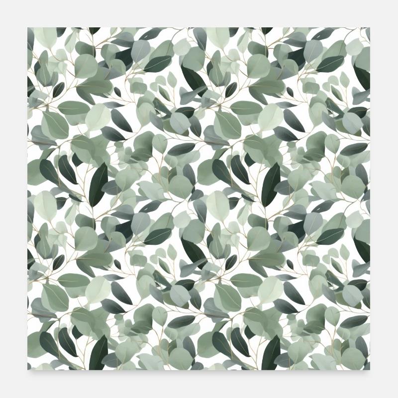 Modern, schlicht, festlich, Eukalyptus Wasserfarbe Poster 60x60 cm