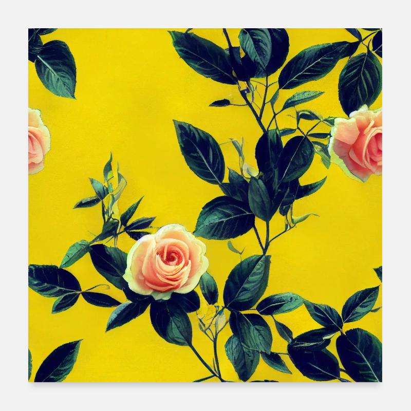 Blumenmuster Poster 60x60 cm