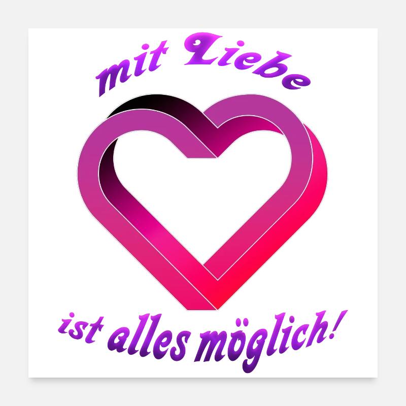 The impossible Heart Poster 60x60 cm