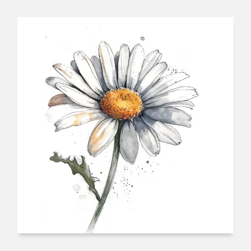 Poster - abstract daisy Poster 24" x 24" (60x60 cm)