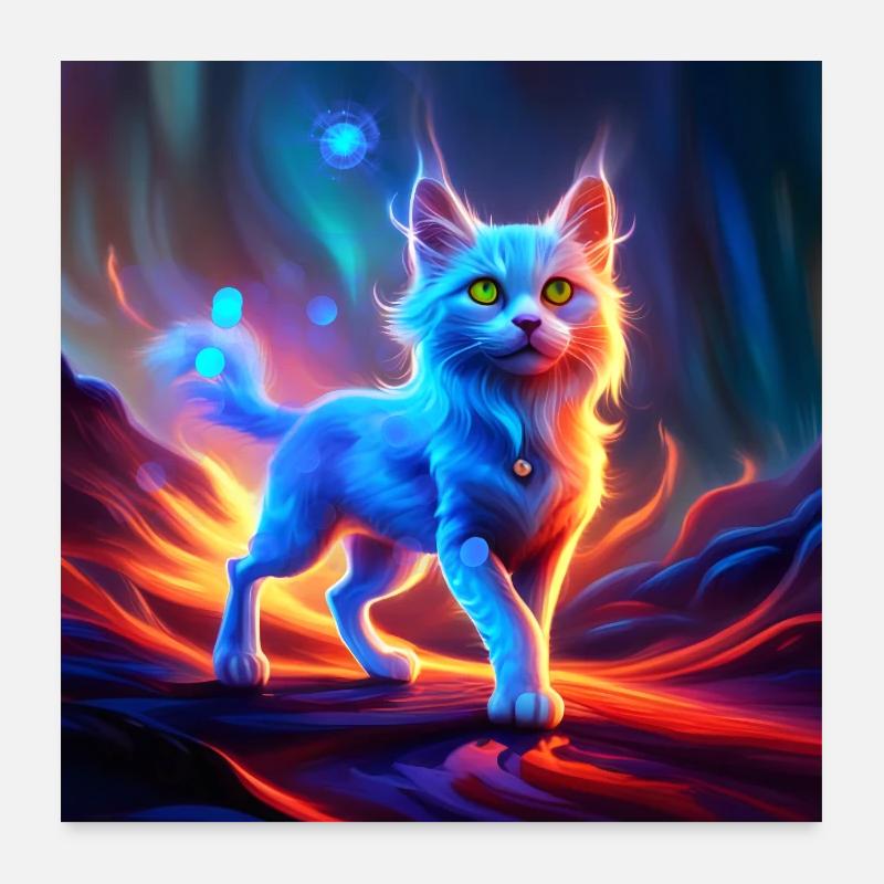 Merveilleux chat bleu. Poster 60 x 60 cm