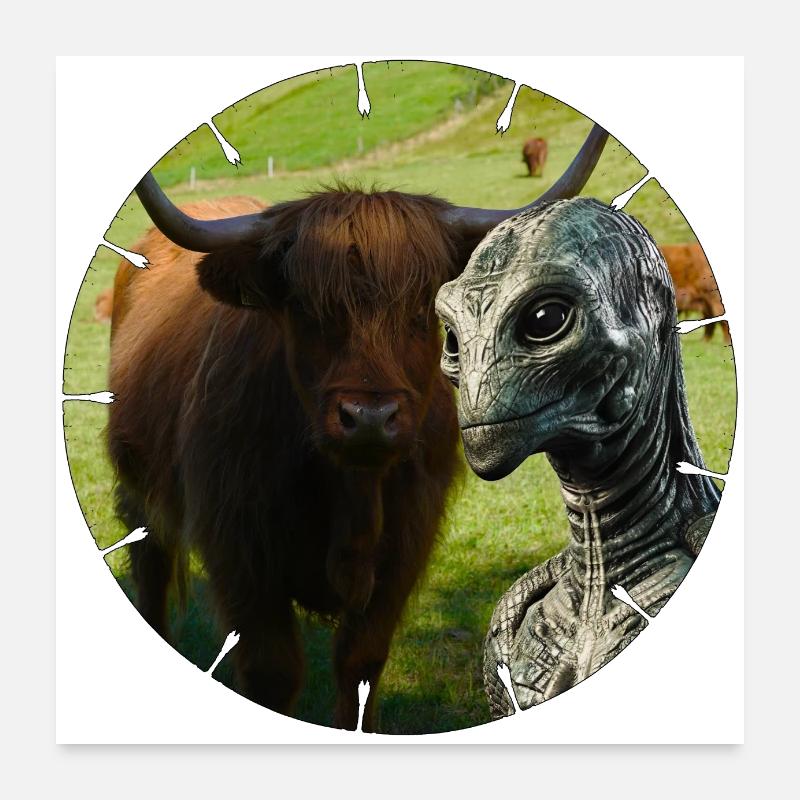 Alien est tombé dans le piège de la caméra? Poster 60 x 60 cm