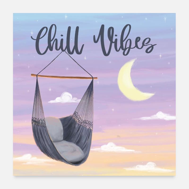 Chill Vibes - Poster 60x60 cm - Weiß