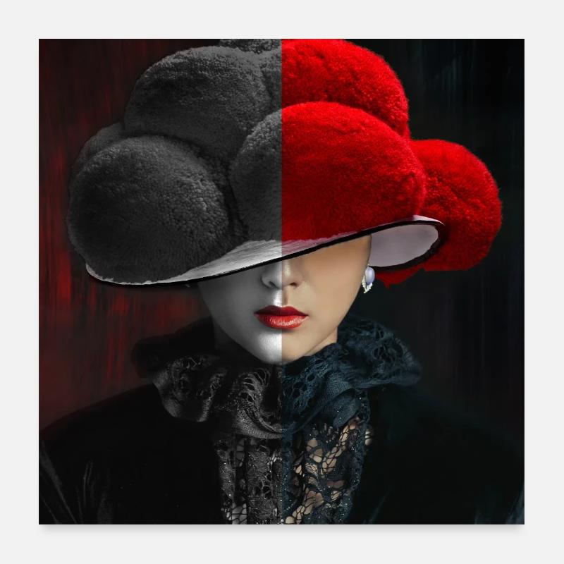 Bollenhut Lady Black - Red Poster 24" x 24" (60x60 cm)