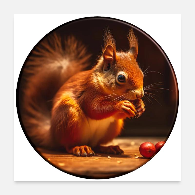 Eichhörnchen sind kuschelige Nagetiere Poster 60x60 cm