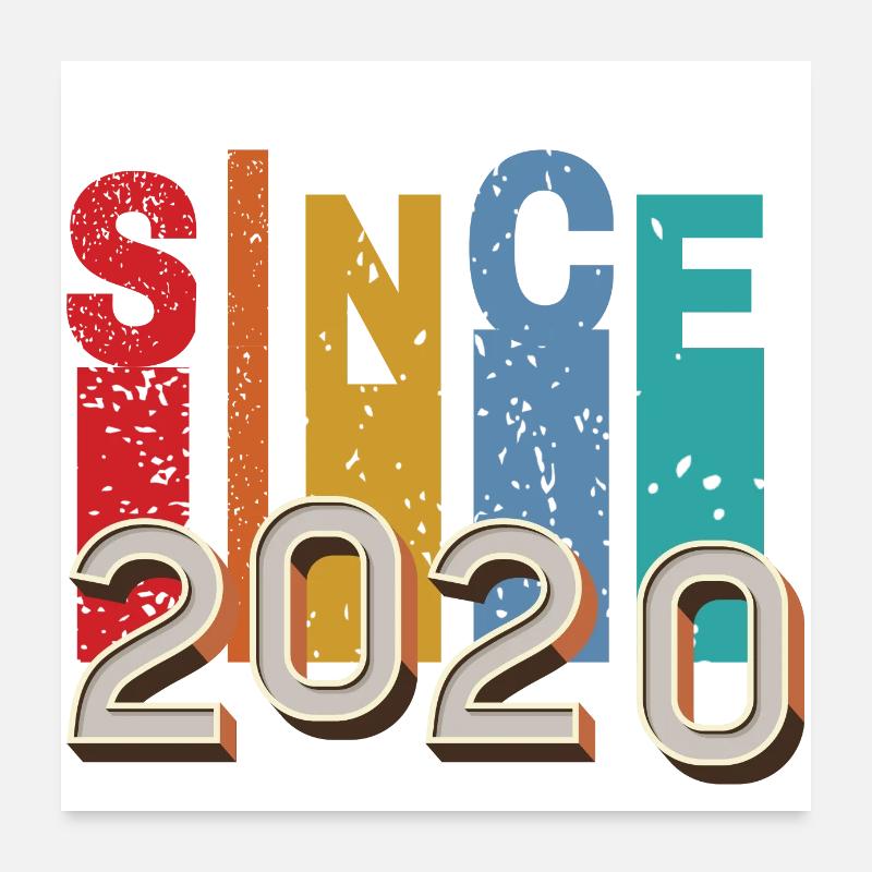 Seit 2020 retro Poster 60x60 cm